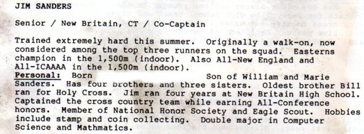 Central Connecticut State University Cross Country Program 1988