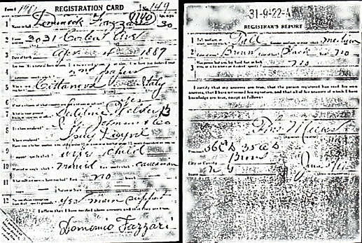 Domenico Fazzari - WWI Draft Registration