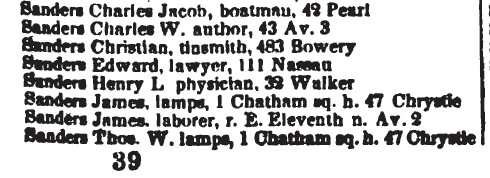 1845 Doggett NYC Directory