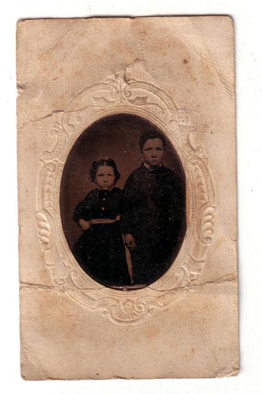 Sanders - Fryher Photo - tin type - two young children - prior to 1900