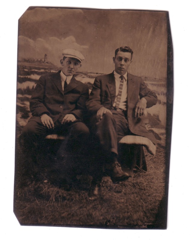 Tin Type Photo - two young men, New Britain, Connecticut