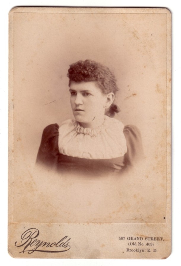 Cabinet Card of a middle aged woman in Brooklyn, New York